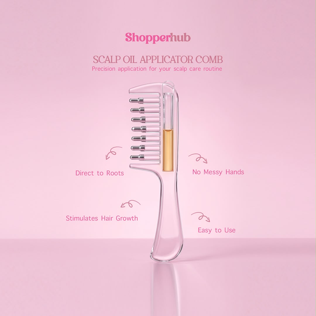 Scalp oil applicator comb